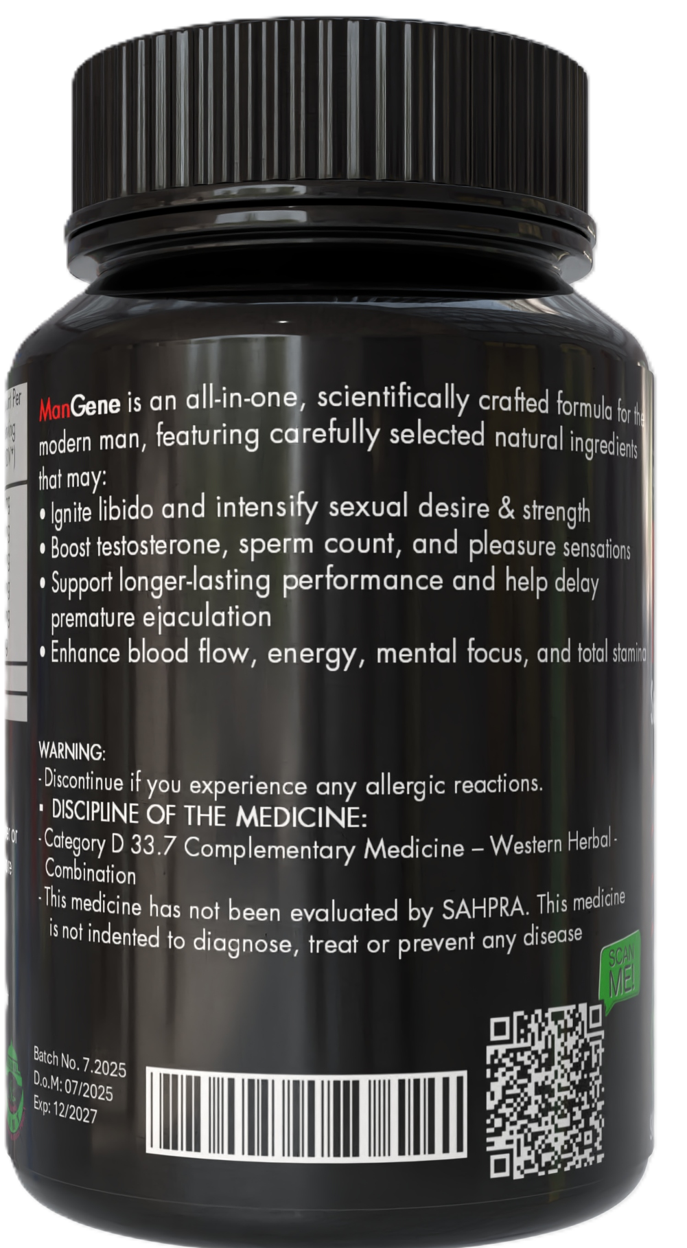ManGene - Ultimate Sexual Enhancer for Men (90 Capsules - One Month Supply)