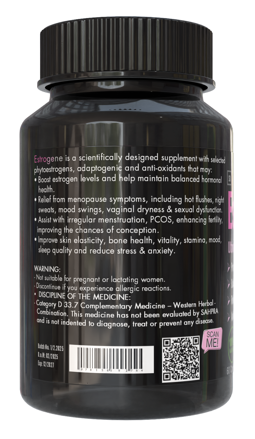 Estrogene – Ultimate Hormonal Support for Women (60 Capsules - One Month Supply)