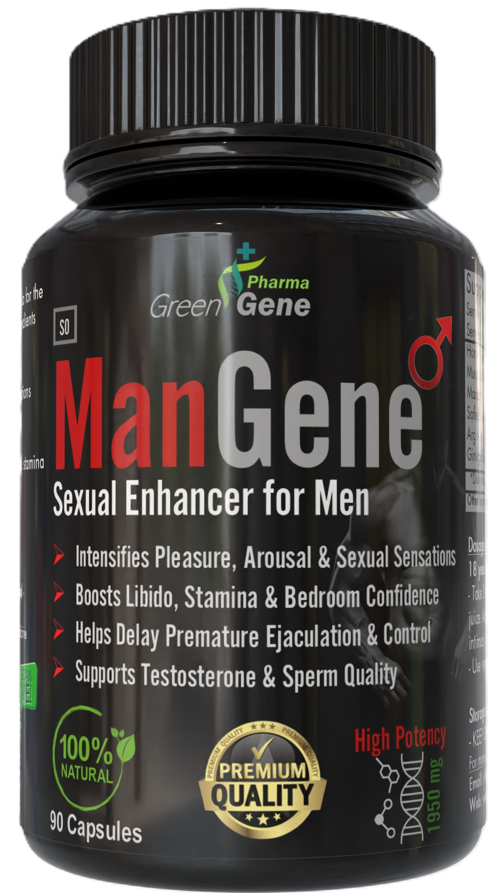 ManGene - Ultimate Sexual Enhancer for Men (90 Capsules - One Month Supply)