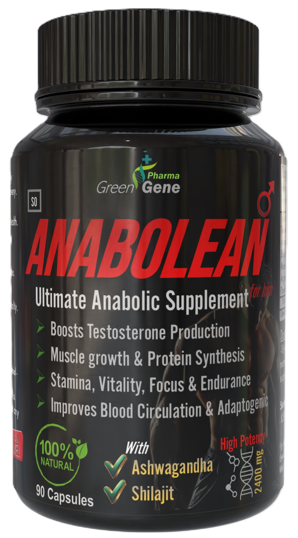 AnaboLean - Testosterone Booster & Anabolic Support (90 Capsules - One Month Supply)