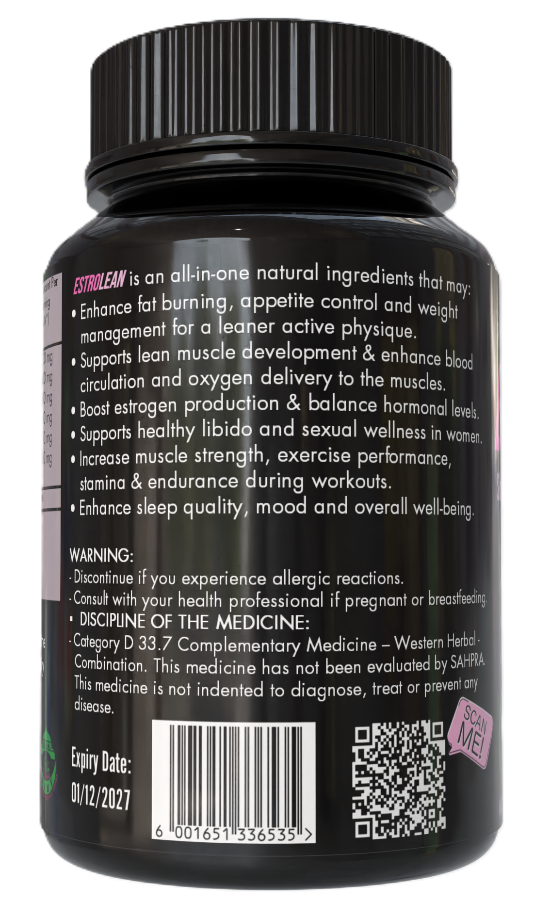 EstroLean - Fast Slimming & Fitness Support for Women (60 Capsules - One Month Supply)