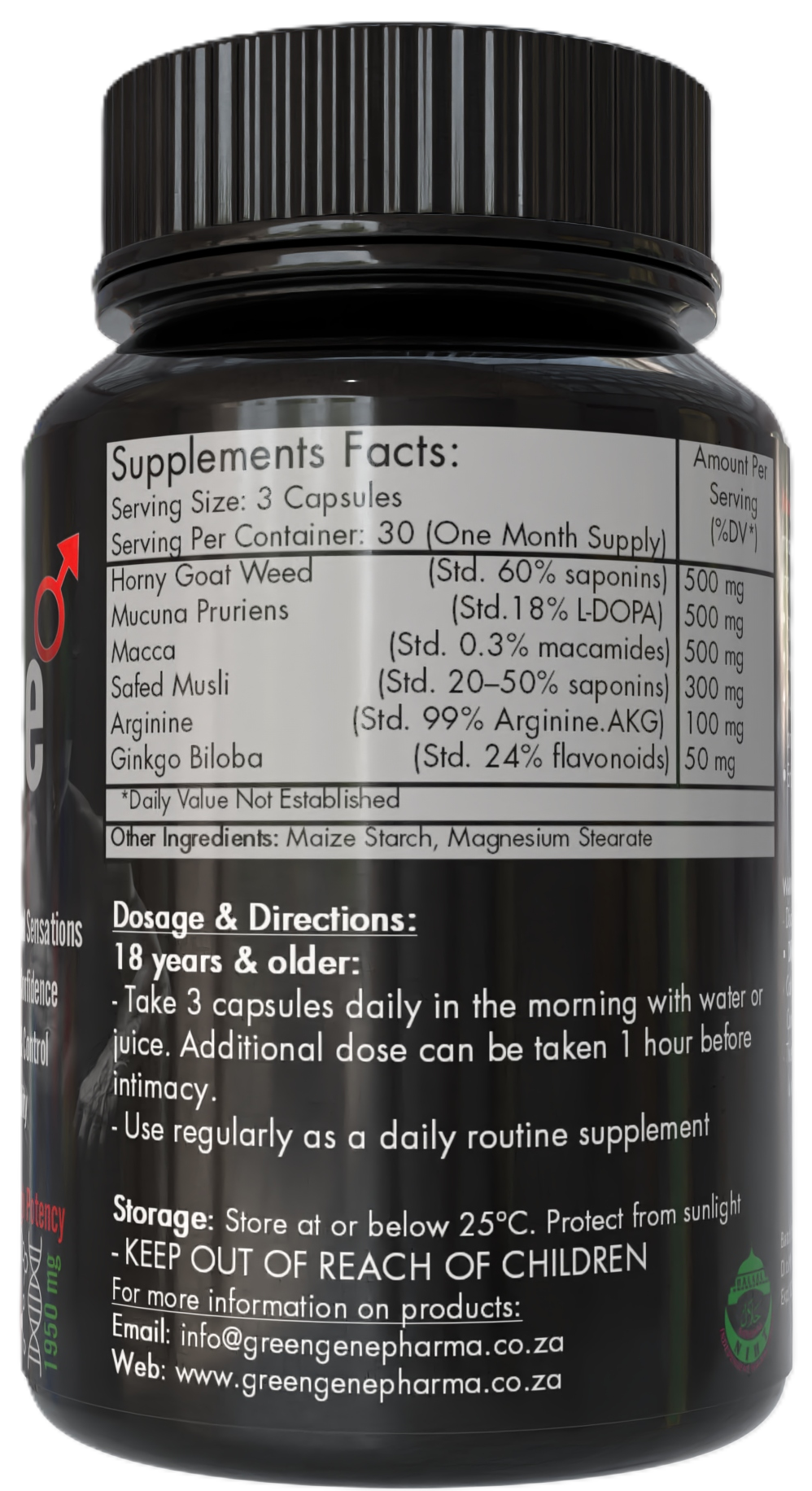 ManGene - Ultimate Sexual Enhancer for Men (90 Capsules - One Month Supply)