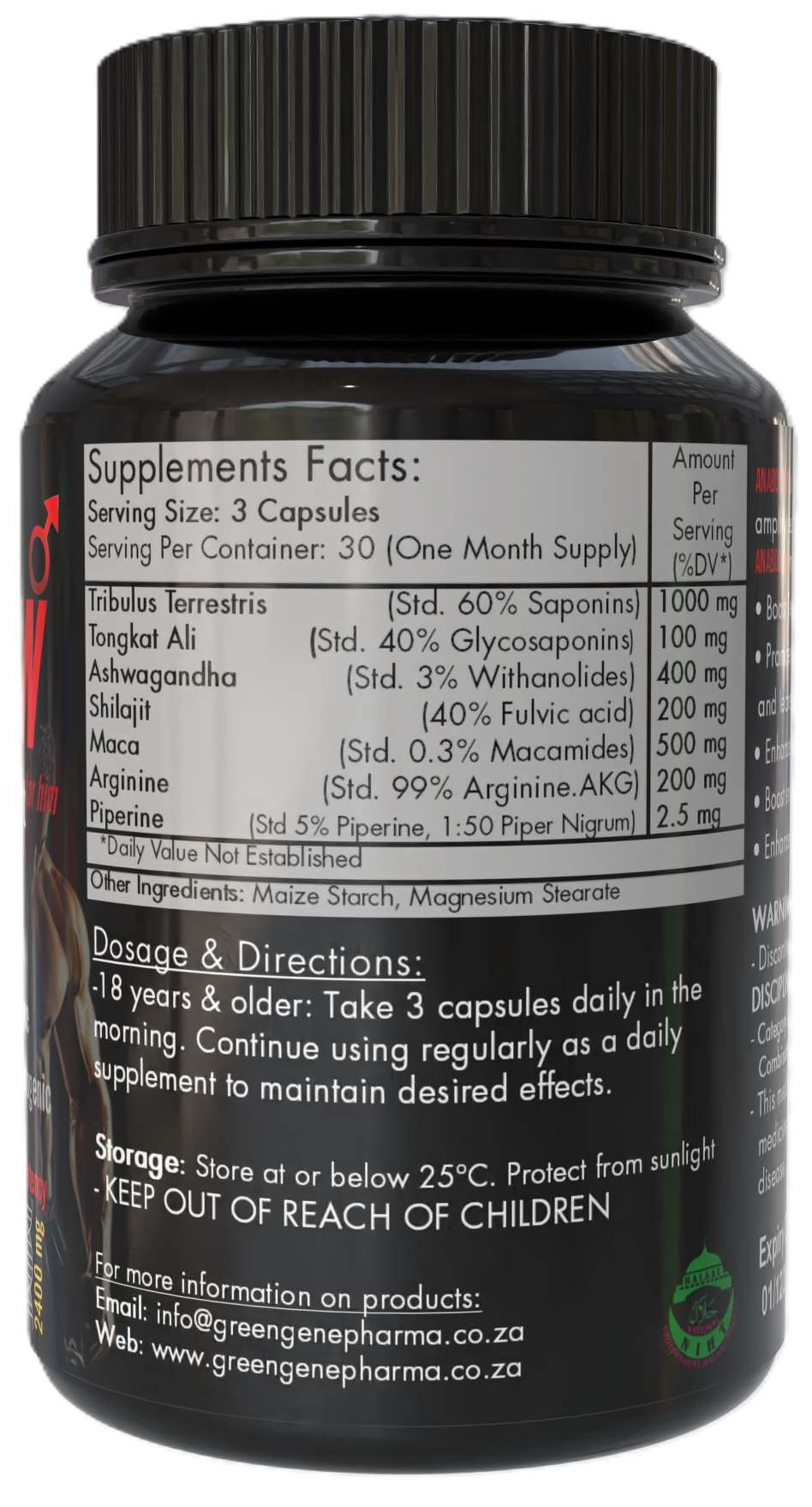 AnaboLean - Testosterone Booster & Anabolic Support (90 Capsules - One Month Supply)