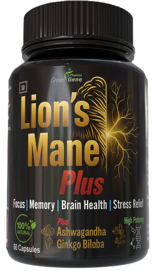 Lion's Mane Plus - Mental Clarity,  Memory & Stress Relief (60 Capsules - One Month Supply)