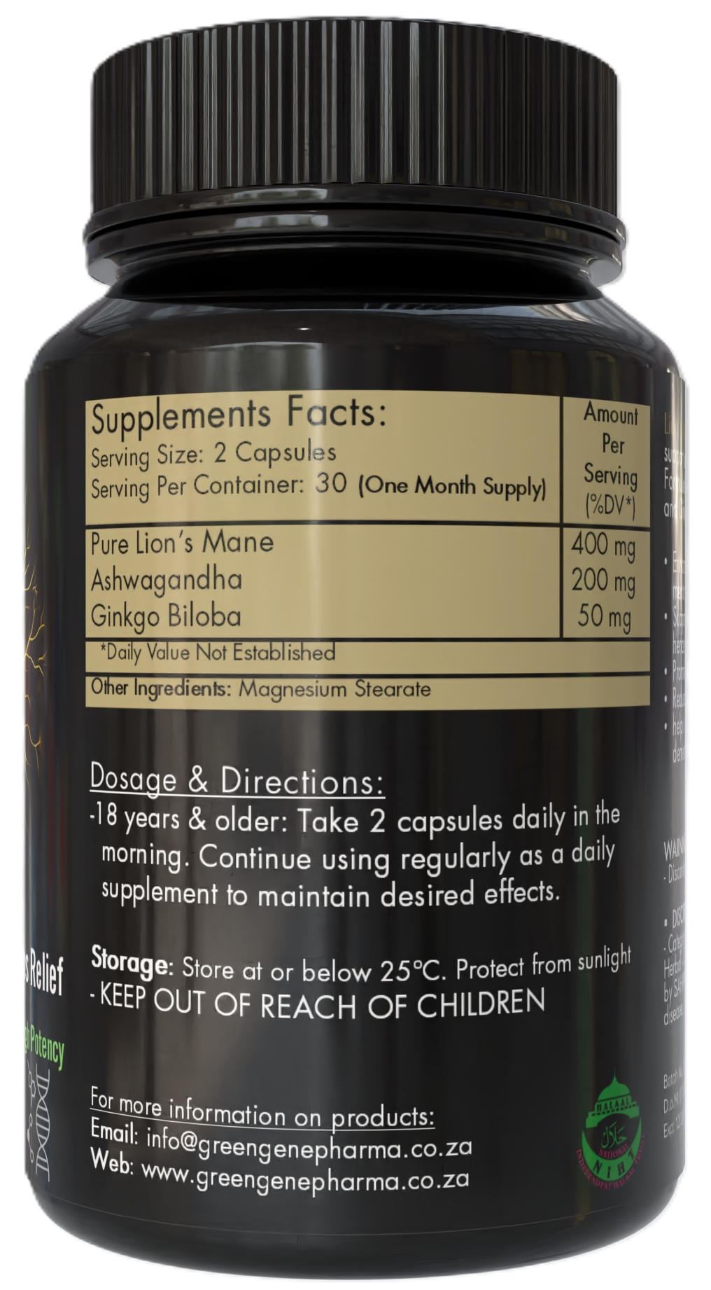 Lion's Mane Plus - Mental Clarity,  Memory & Stress Relief (60 Capsules - One Month Supply)