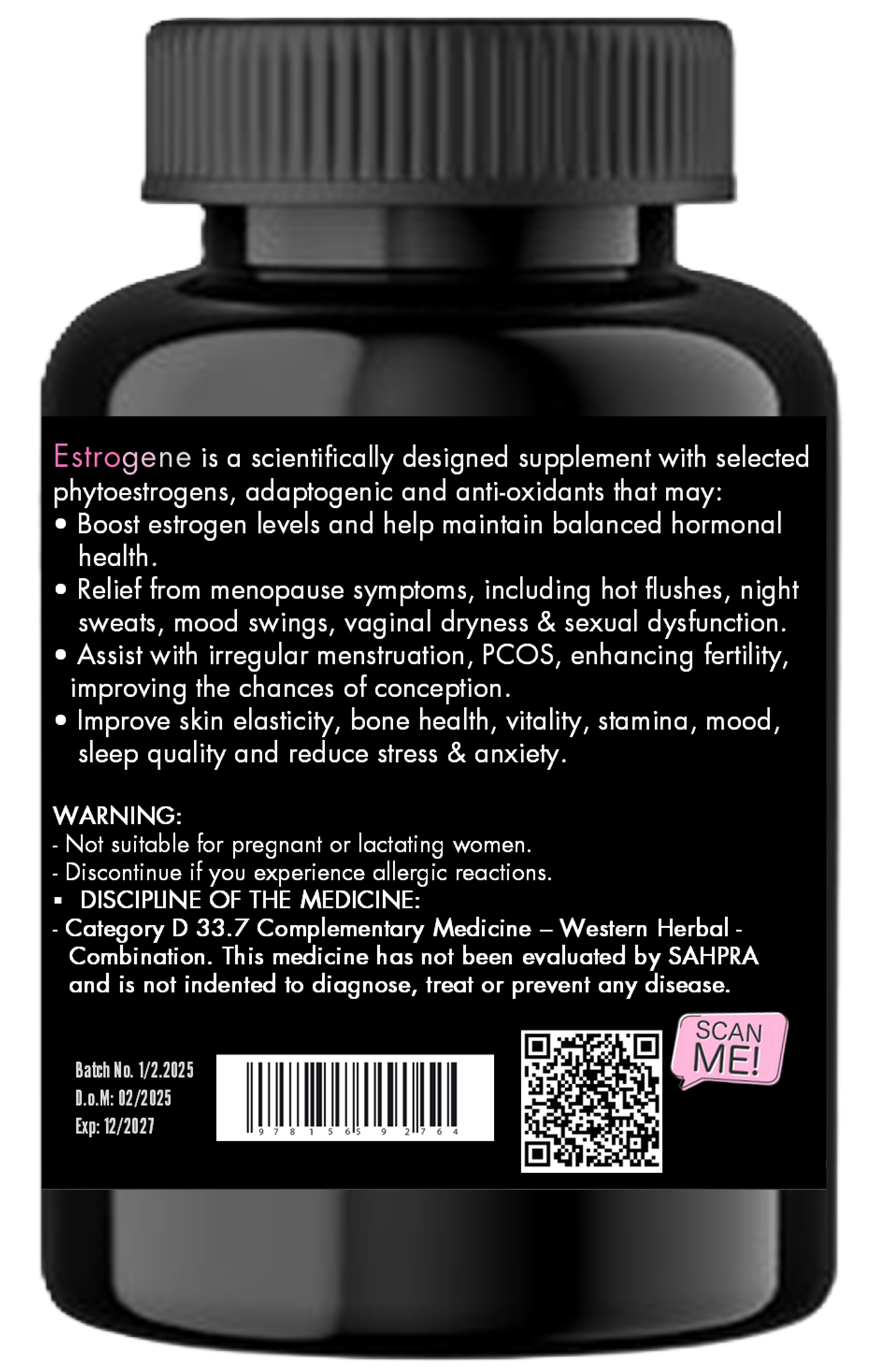 Estrogene – Ultimate Hormonal Support for Women (60 Capsules - One Month Supply)